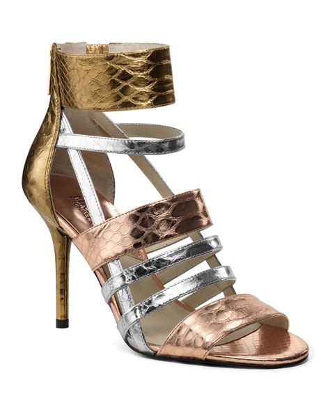 gold sandals michael kors|rose gold michael kors heels.